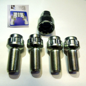 LOK NOX pojistné šrouby pro vozy ŠKODA a koncernové vozy VW GROUP M14x1,5 s uchycením do koule
