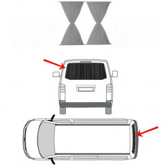 Sluneční clona pro zadní dveře šedá VW T5 T6 Transporter, Multivan