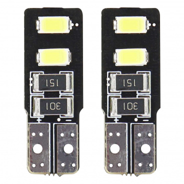 Žárovky 4 SMD 2835 LED T10 (W5W) 12V bílá CAN-BUS krátká