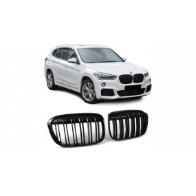 Gril BMW X1 F48 jednotlivé žebro Lesklá černá Gril BMW X1 F48 jednotlivé žebro Lesklá černá
