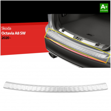 Nerez kryt horní hrany zadního nárazníku Škoda Octavia 4 kombi 2019+ Nerez kryt horní hrany zadního nárazníku Škoda Octavia 4 kombi 2019+
