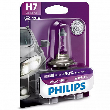 Halogenová žárovka Philips Vision Plus H7 12V 55W +60% 1 ks Halogenová žárovka Philips Vision Plus H7 12V 55W +60% 1 ks
