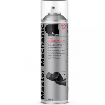 Žáruvzdorná barva sprej COSMOSLAC  500 ml do 700 C stříbrná (brzdy motor, výfuk)