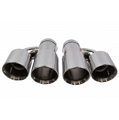 Koncovka tlumiče 89mmx2 vstup 70mm Leštěná Sada