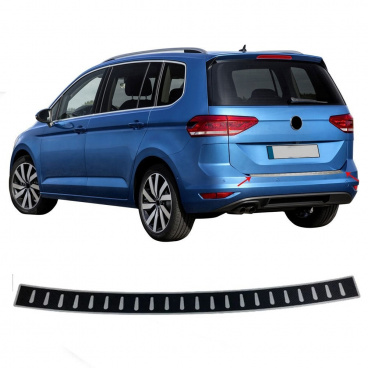 Nerez / karbon kryt hrany zadního nárazníku VW Touran 2015+ karbon