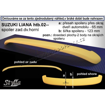 SUZUKI LIANA HTB (02+) spoiler zad. dveří horní
