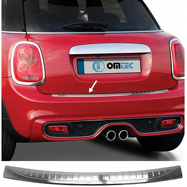 Nerez leštěný kryt horní hrany zadního nárazníku Mini Cooper F56, F60 2014-2023 Nerez leštěný kryt horní hrany zadního nárazníku Mini Cooper F56, F60 2014-2023
