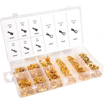 Elektrické svorky ke kabelům kompletní sada 9 typů 450 ks Elektrické svorky ke kabelům kompletní sada 9 typů 450 ks