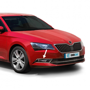 Nerez kryty predních mlhovek Škoda Superb III 2015+ Omtec Nerez kryty predních mlhovek Škoda Superb III 2015+ Omtec