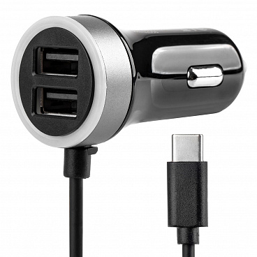 Automobilová nabíječka 12/24V USB typ C + 2xUSB 2.4A
