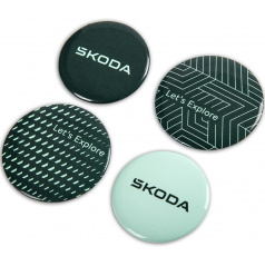 Originální sada 4 odznaků Škoda