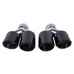 Koncovka tlumiče 89mmx2 vstup 70mm Carbon Gloss Sada