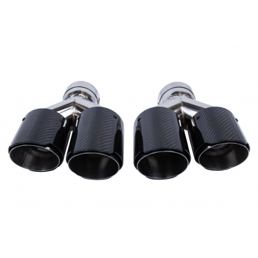 Koncovka tlumiče 89mmx2 vstup 70mm Carbon Gloss Sada
