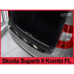 Nerez kryt- černá ochrana prahu zadního nárazníku Škoda Superb II kombi FL 2013-15