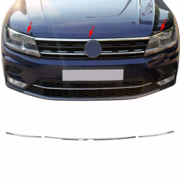 Nerez chrom lišta přední masky OmtecVW Tiguan II 2016+ ve stylu R-Line Nerez chrom lišta přední masky OmtecVW Tiguan II 2016+ ve stylu R-Line