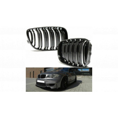 Mřížka BMW 1 E81 E82 E87 E88 Facelift dvojité žebrování Lesklá černá