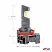 Automobilové žárovky LEDr s homologací pro silniční provoz R37 E-MARK H11 PnP FAN 18W AMIO-05120