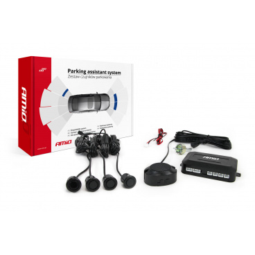 Sada parkovacích senzorů pro couvání Buzzer 4 senzory černé "GOLD" 18 mm AMIO-01576 Sada parkovacích senzorů pro couvání Buzzer 4 senzory černé "GOLD" 18 mm AMIO-01576