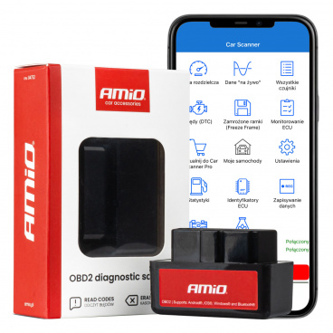 Skenovací tester diagnostického rozhraní AMiO ELM327 OBD2 BT mini AMIO-04732