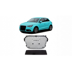 Gril Audi A1 8X Stříbrný & Lesklý Černý