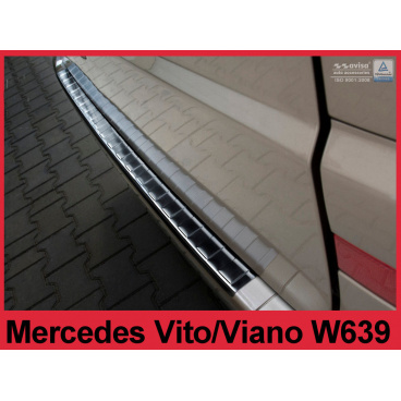 Nerez kryt-černá ochrana prahu zadního nárazníku Mercedes Vito, Viano W 639 2003+