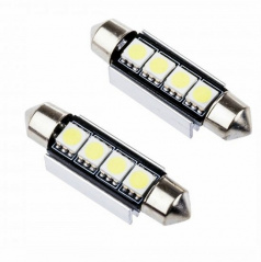 Žárovka 4 LED SMD sulfit 42 mm  bílá 6000K 12V CAN-BUS - 2 ks