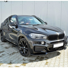 Spoiler pod přední nárazník BMW X6 F16 černý lesklý plast ABS M-Pack
