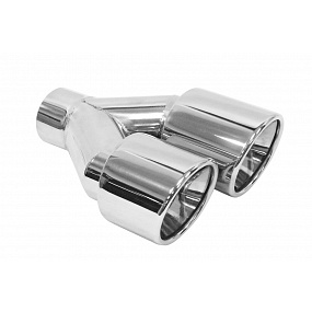 Końcówka Tłumika 89mmx2 wejście 60mm Polerowana Lewa