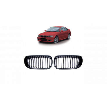 Mřížka BMW 3 E46 Facelift jednotlivé lamely Matná černá Mřížka BMW 3 E46 Facelift jednotlivé lamely Matná černá