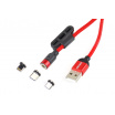 Magnetický USB kabel 3v1 na Lightning USB-C micro USB 1 m UC-8 