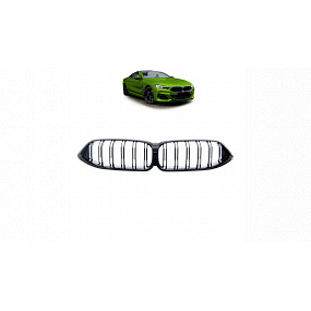 Gril BMW 8 G15 F92 G14 G16 dvojité žebro Lesklá černá Gril BMW 8 G15 F92 G14 G16 dvojité žebro Lesklá černá