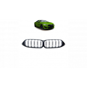 Gril BMW 8 G15 F92 G14 G16 dvojité žebro Lesklá černá Gril BMW 8 G15 F92 G14 G16 dvojité žebro Lesklá černá