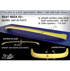 SEAT IBIZA (03+) spoiler zad. dveří horní (EU homologace)
