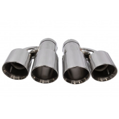 Koncovka tlumiče 89mmx2 vstup 70mm Leštěná Sada