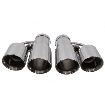 Koncovka tlumiče 89mmx2 vstup 70mm Leštěná Sada