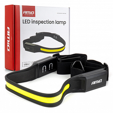 Magnetická pracovní lampa COB s elastickým páskem 4000mAh AMIO-04941