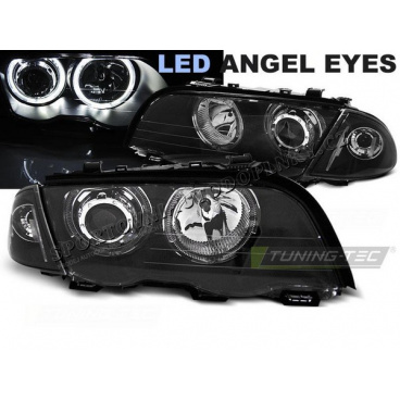 BMW E46 05.1998-08.2001 Limousine / Touring přední čirá světla Angel Eyes LED black