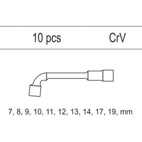 Vložka do zásuvky - klíče nástrčné 7-19mm, 10ks CrV