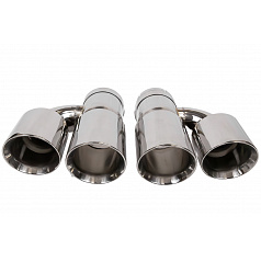 Koncovka tlumiče 89mmx2 vstup 76mm Leštěná Sada