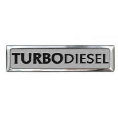 Plastický znak turbodiesel alu provedení s podlepením 70 x 12 mm