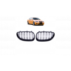 Mřížka BMW 5 E60 E61 dvojité žebrování Lesklá černá