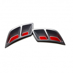 Spoilery zadního difuzoru - atrapy výfuku Turbo design Glowing red - Škoda Kodiaq