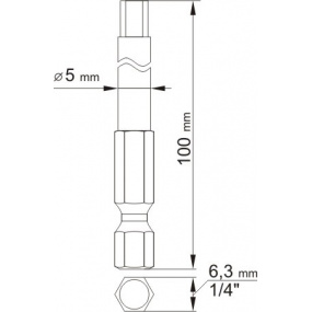 Sada bitů 1/4" 2 ks IMBUS L=100 mm 3, 5 mm