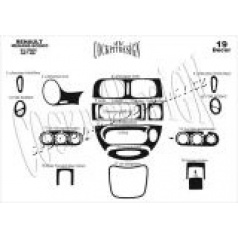 Renult Megane PH2 99-01 - dekor přístrojové desky MAHAGON