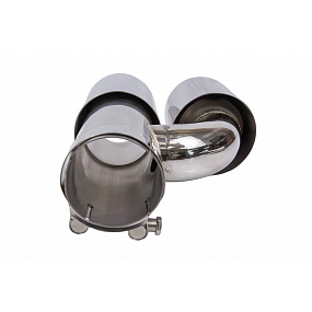 Końcówka tłumika 101mmx2 wejście 51mm Polerowana Zestaw