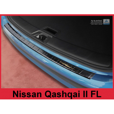 Nerez kryt- černá ochrana prahu zadního nárazníku Nissan Qashqai II FL 2017