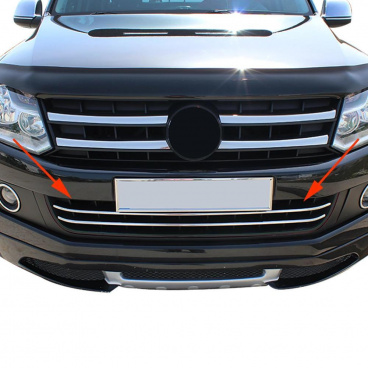 Nerez mřížky do originálního předního nárazníku VW Amarok 2 ks