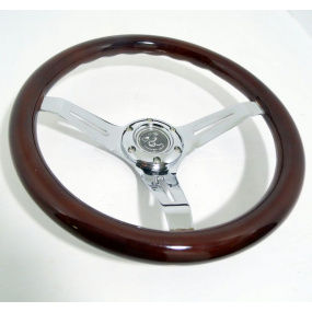 Sportovní kovový volant s imitací dřeva o průměru 350 mm