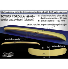 TOYOTA COROLLA HTB (02+) spoiler zad. dveří horní