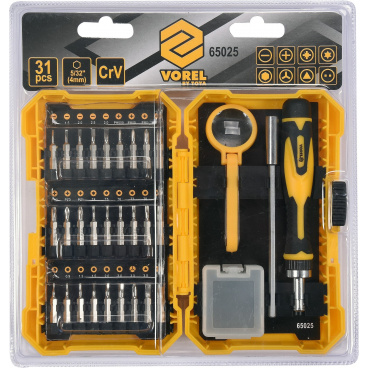 Ráčnový šroubovák s drobnými nástavci sada 31 ks Ráčnový šroubovák s drobnými nástavci sada 31 ks